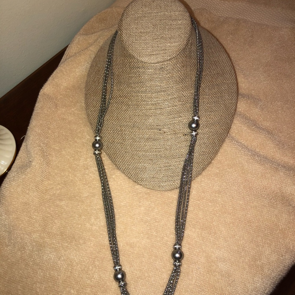 Premier Designs silver long necklace